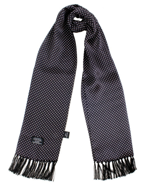 Tootal Black & White Polka Dot Silk Scarf