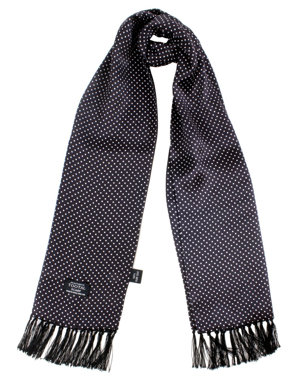 Tootal Black & White Polka Dot Silk Scarf