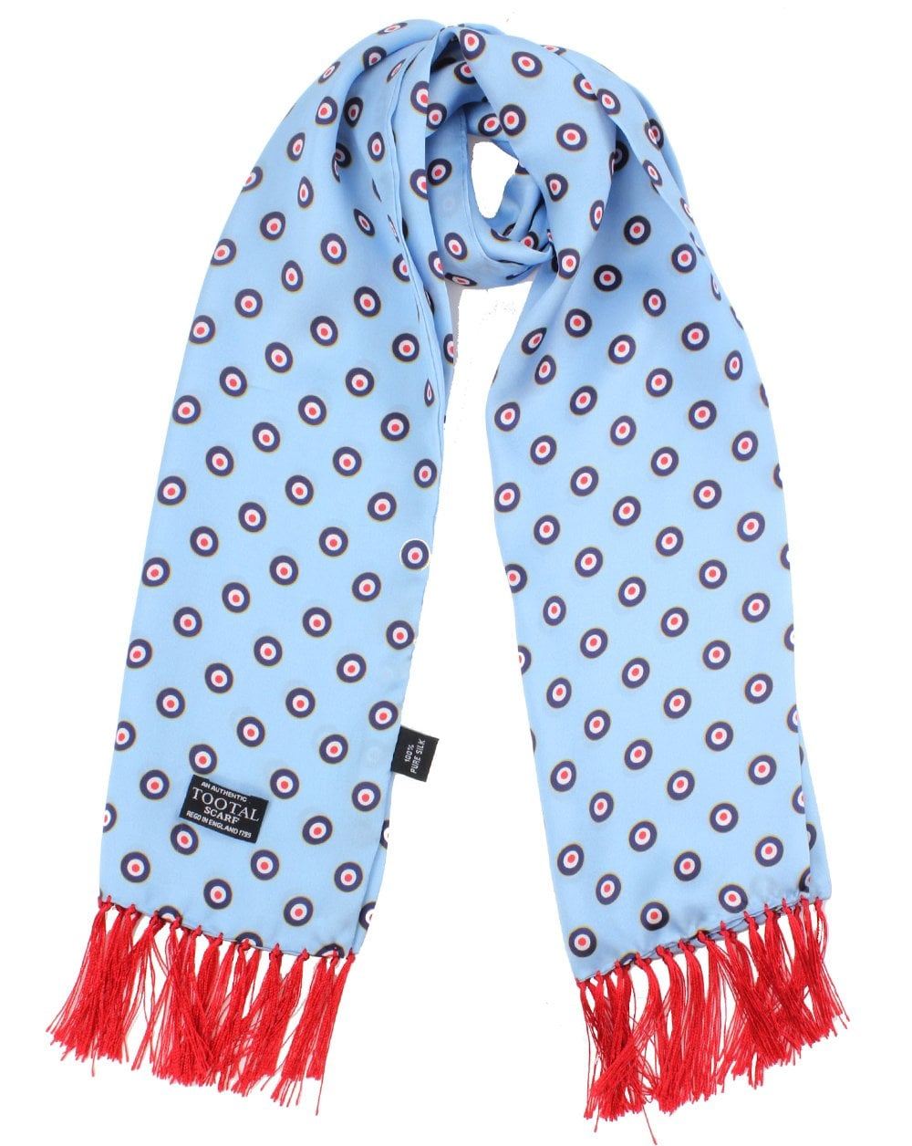Tootal Himmelblauer Target Seidenschal