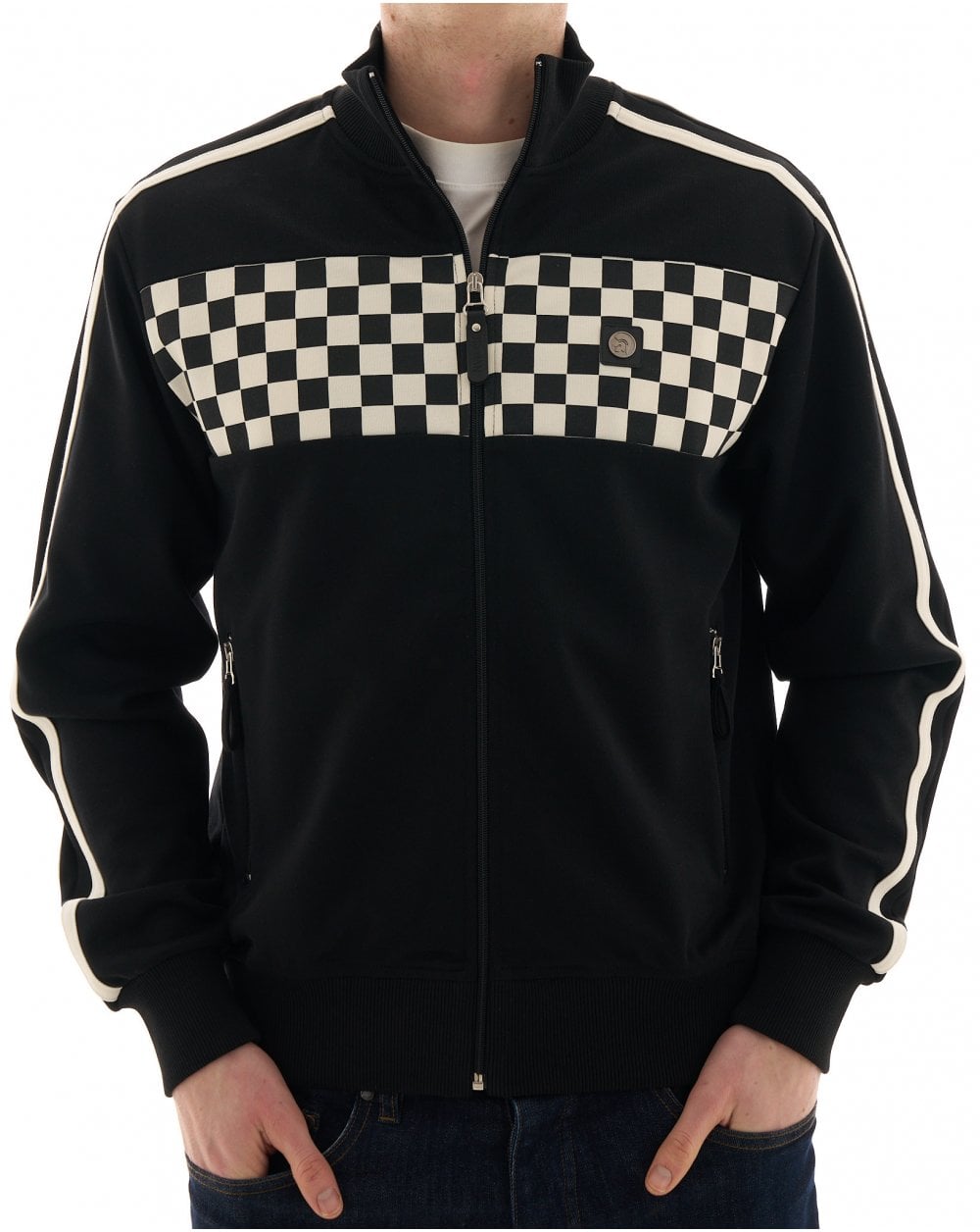 Trojan Chequerboard Track Top Black