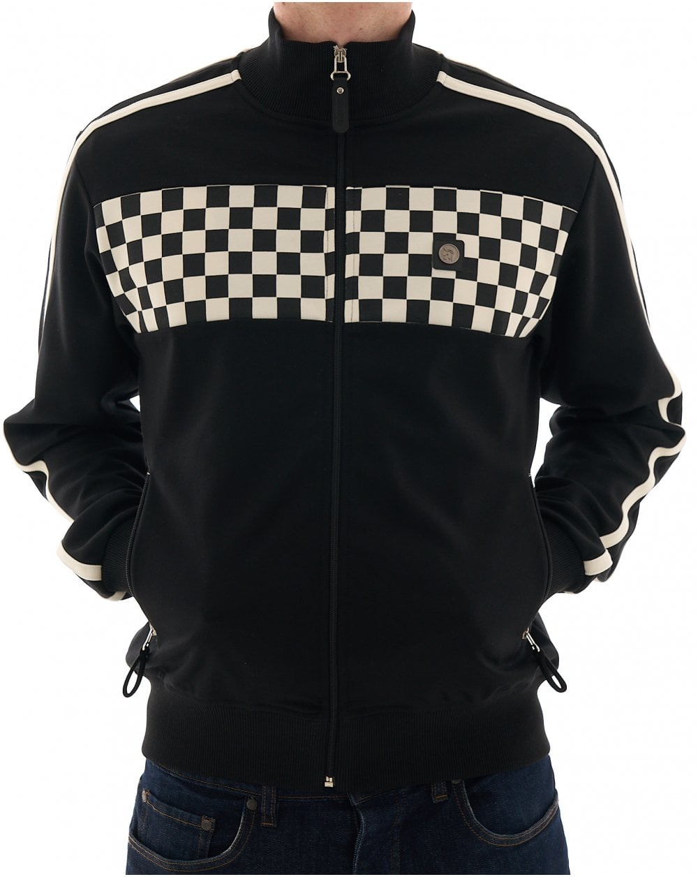 Trojan Chequerboard Track Top Black