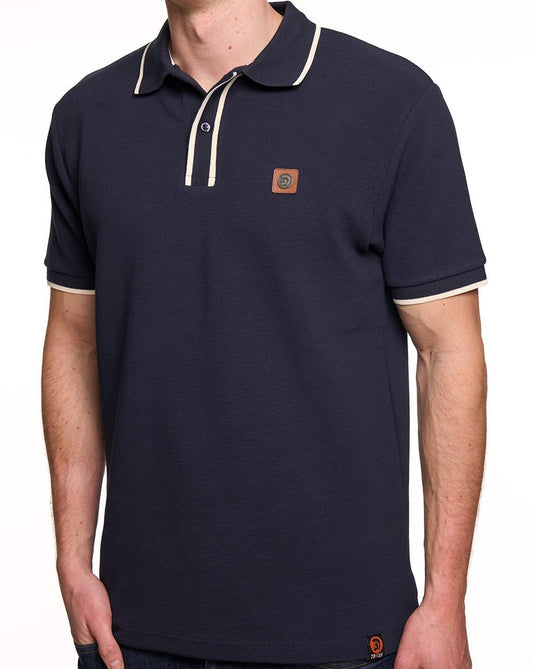Trojan Trojan Poloshirt mit osmanischem Streifenbesatz, Marineblau