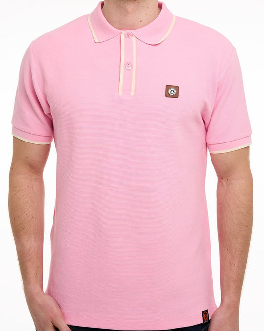 Trojan Trojan Ottoman Poloshirt mit Streifenbesatz, rosa