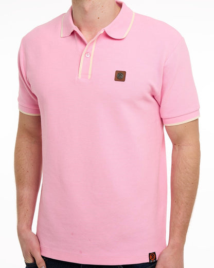 Trojan Ottoman Poloshirt mit Streifenbesatz, rosa
