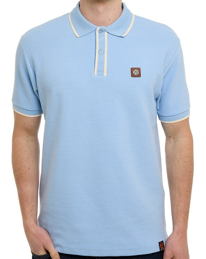 Trojan Poloshirt mit Ottoman-Streifen, hellblau