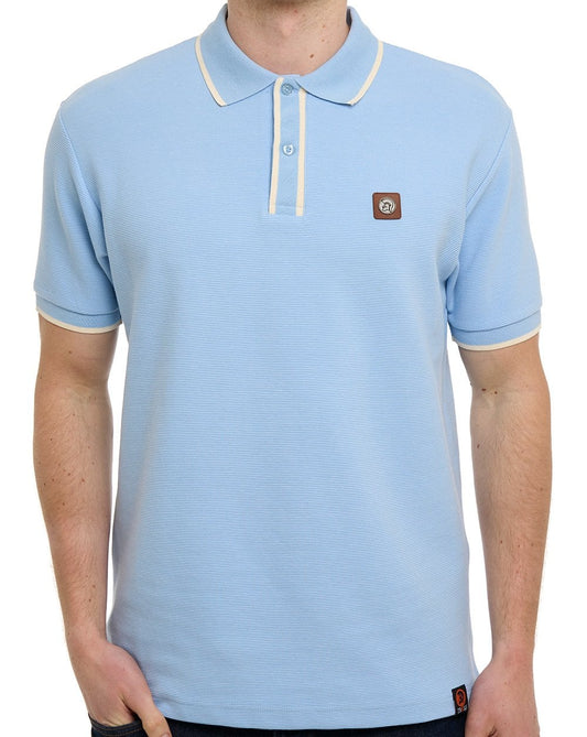 Trojan Trojan Poloshirt mit Ottoman-Streifen, hellblau