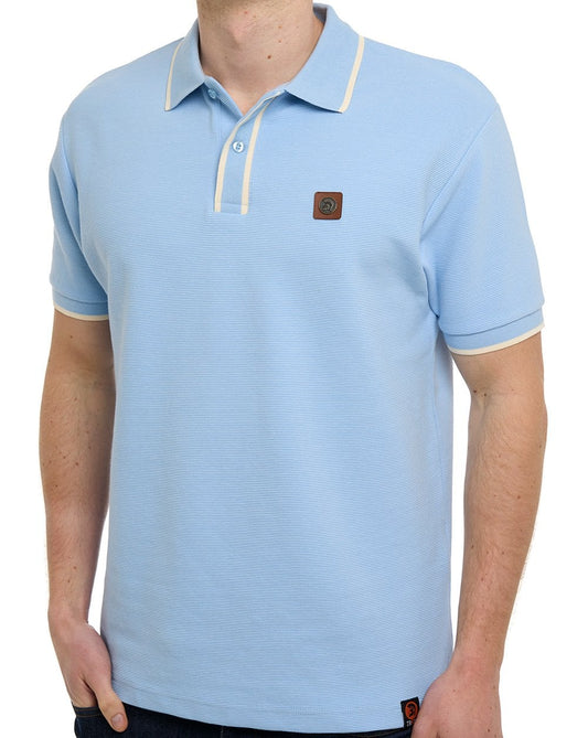 Trojan Trojan Poloshirt mit Ottoman-Streifen, hellblau