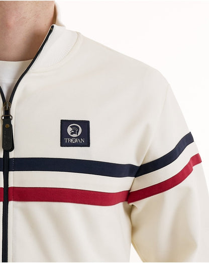 Trojan Retro Stripe Trainingsjacke Ecru